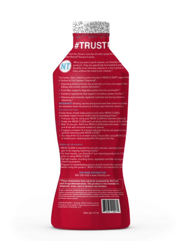 Detoxify Mega Clean bebida detox tropical avanzado con instructions