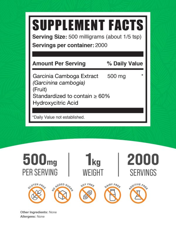 Frasco de Garcinia Cambogia visto lateral