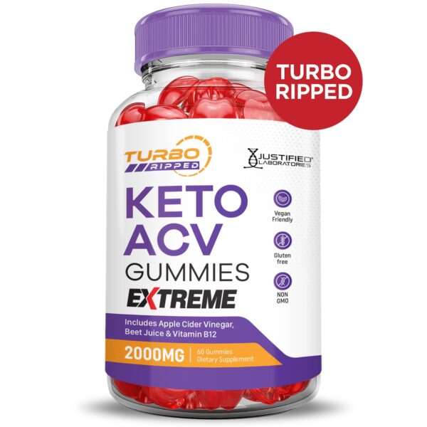 Detalle de gomitas Turbo Ripped Keto ACV sabor