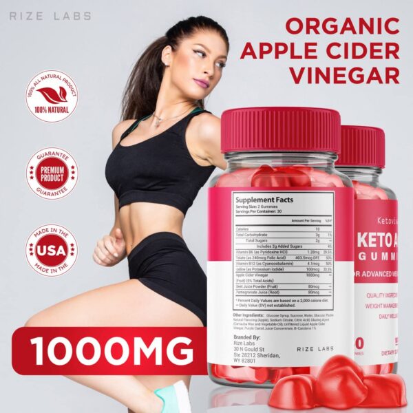 frontis del empaque ketoviva keto acv gummies