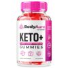 Frasco de BodyAura Keto Gummies con etiqueta
