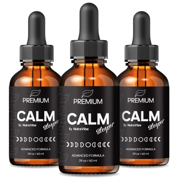 Paquete de 3 botellas de NutraVibe Calm Sleeper gotas líquidas