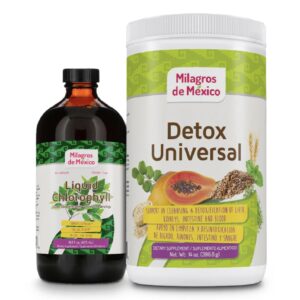 Combo Detox Milagros de Mexico con polvo detox y clorofila con menta