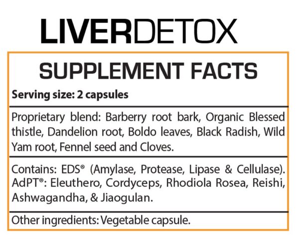 Empaque Detox Hígado mezcla adaptógenos y enzimas