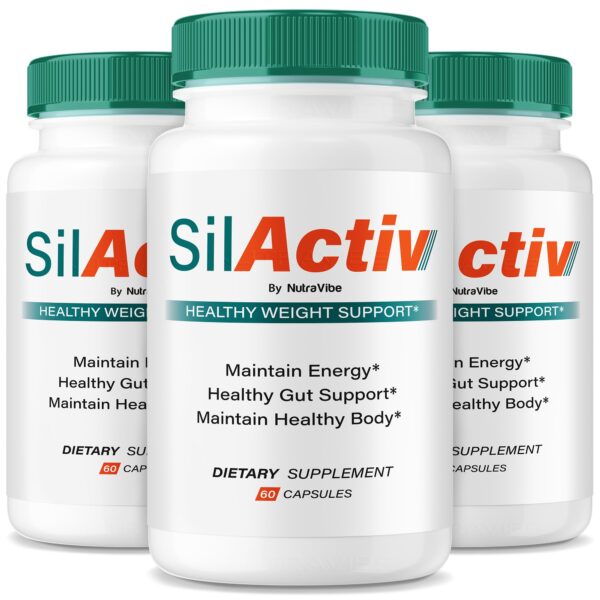 Frasco de cápsulas SilActiv NutraVibe paquete de 3