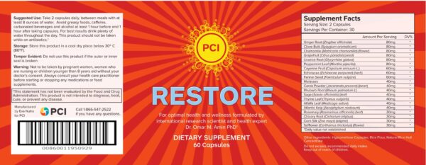 Version 1.0.0 Frasco PCI Restore remedio natural digestivo Dr Omar Amin