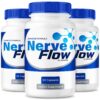 Frasco de cápsulas Nerve Flow de NutraVibe para salud diaria.