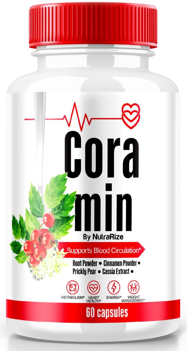 Cápsulas Coramin suplemento natural para circulación saludable