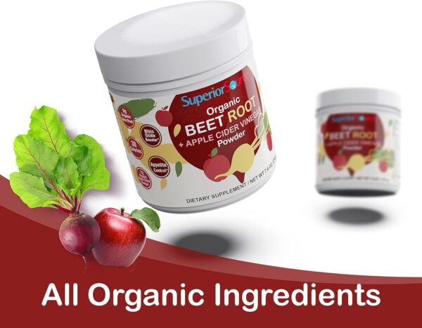 Superior Source polvo rojo orgánico remolacha vinagre sidra manzana