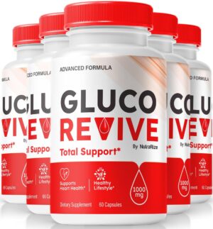 Gluco Revive envase frontal 300 cápsulas apoyo salud