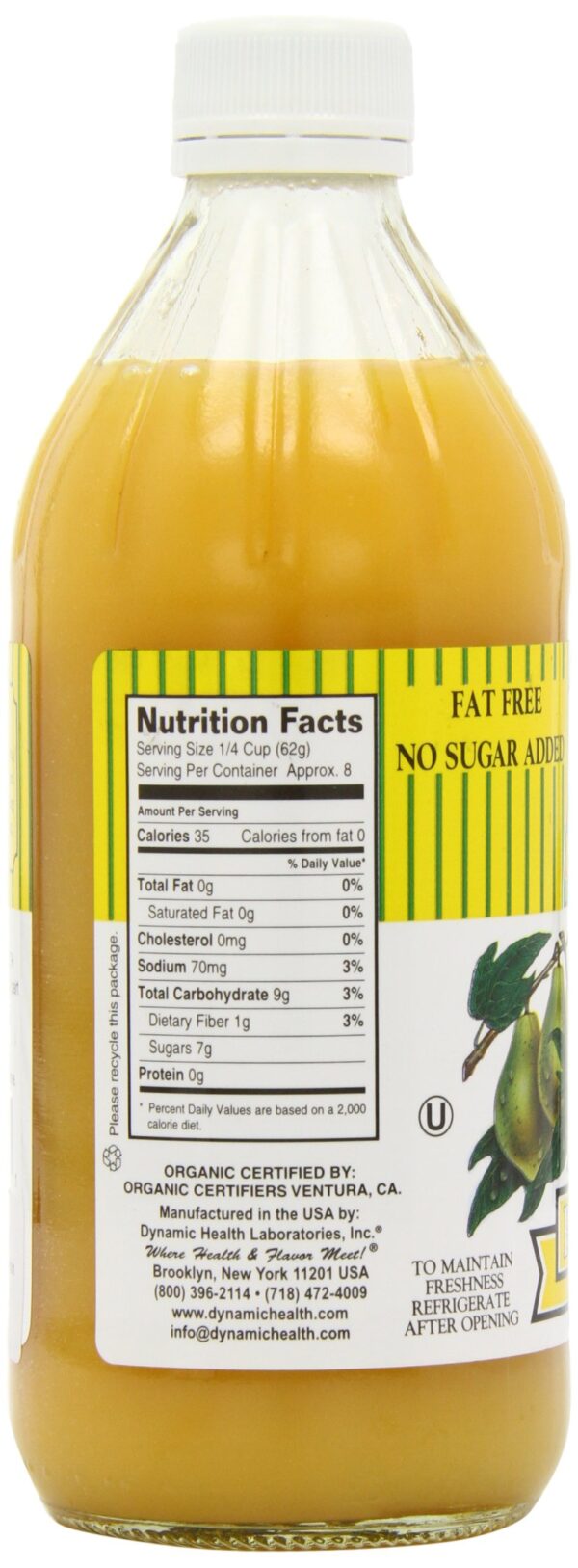 Puré papaya natural Dynamic Health ingredientes naturales en botella