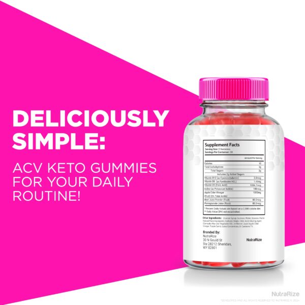 Informacion nutricional gomitas Elite Burn Keto ACV