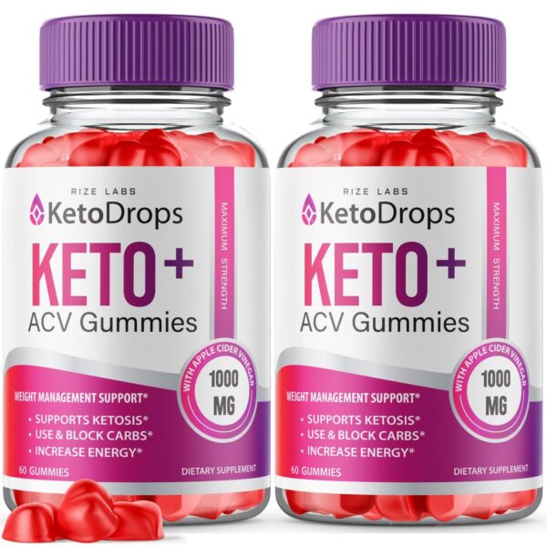 Paquete rize labs Keto Drops ACV gomitas para pérdida de peso
