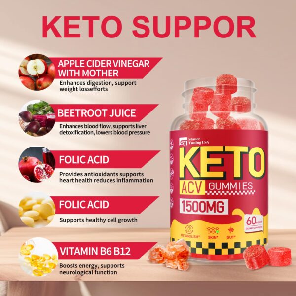Gomitas Keto ACV con ingredientes naturales para metabolismo