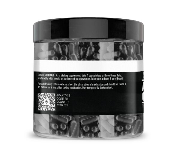 Etiqueta nutricional cápsulas carbón activado Earthborn Elements