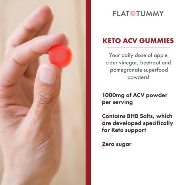 Gomitas Flat Tummy Keto ACV porciones de suplemento keto