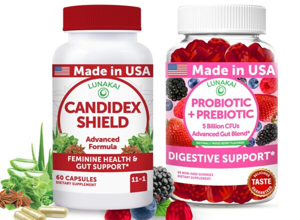 Version 1.0.0 Paquete de gomitas probióticas Lunakai con mezcla herbal para Candida