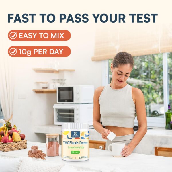 Scoop con polvo detox Hesperilyntis listo para mezcla