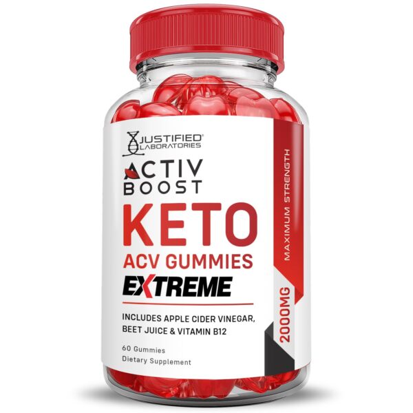 Detalle de gomitas Activboost Keto ACV con ingredientes naturales