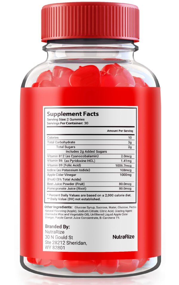 detalle empaque gummies fade fit vinagre sidra manzana