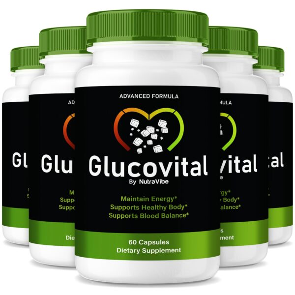 Version 1.0.0 Paquete de 5 cajas de cápsulas Glucovital fórmula circulación 300 caps