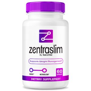 Frasco de cápsulas Zentraslim fórmula natural para energía y peso