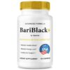NutraVibe BariBlack+ cápsulas botella frontal