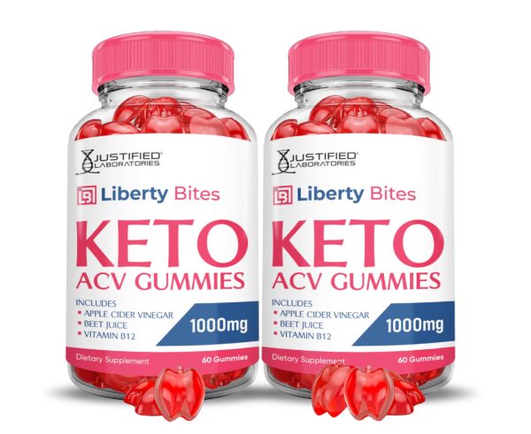 Gomitas Keto ACV Liberty Bites frasco frontal