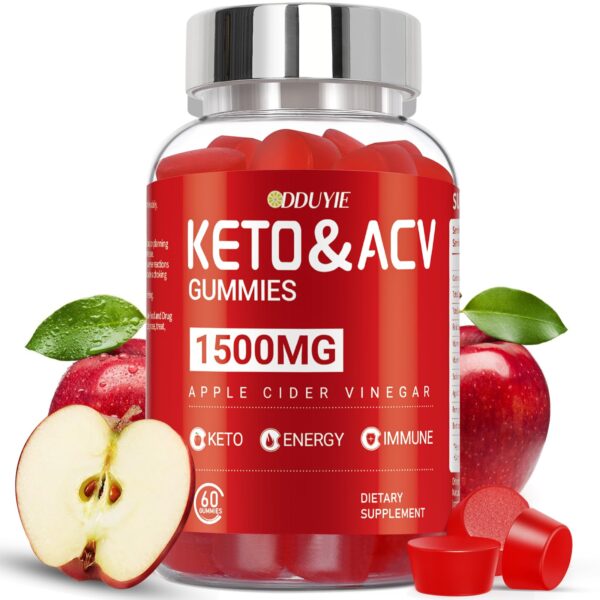 DDUYIE gomitas keto ACV vinagre manzana 1500mg 60 unidades