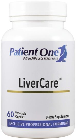 Patient One LiverCare envase frontal suplemento de salud hepática