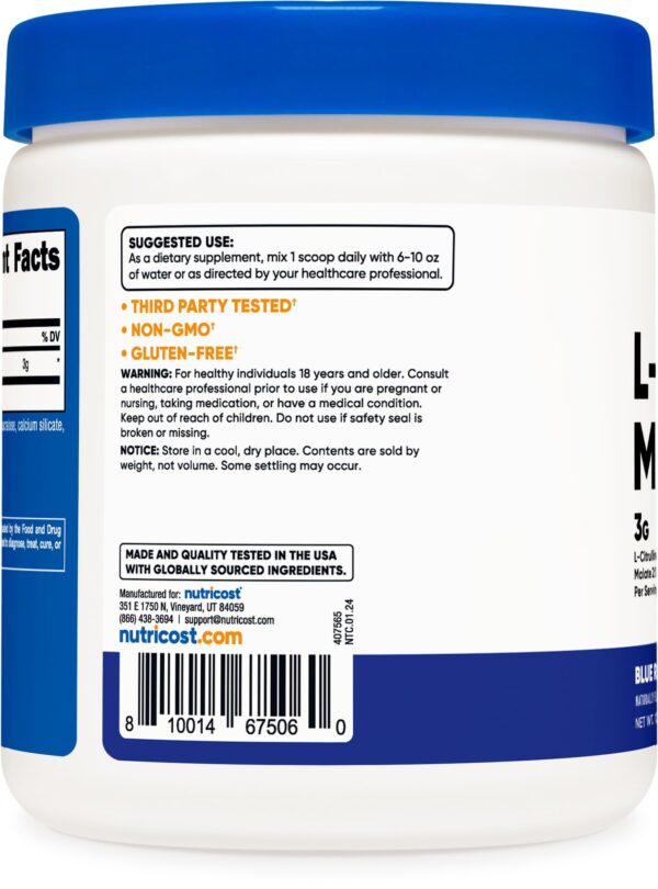 Frasco cerrado de L-Citrulline Malate 2:1