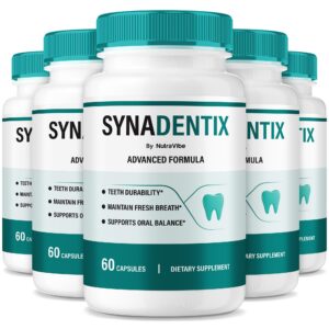 Cápsulas SynaDentix en frasco blanco