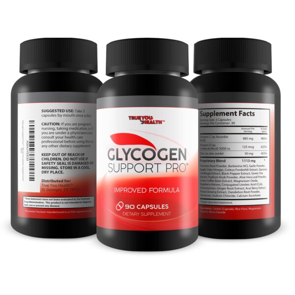 Detalle frasco Glycogen Support Pro circulación y azúcar