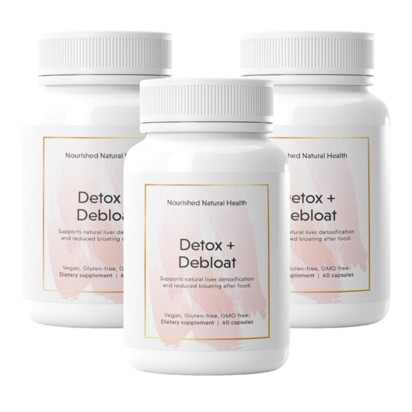Nourished detox debloat suplemento vegano para digestión 60 cápsulas