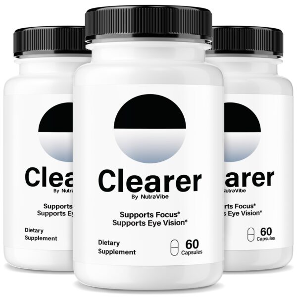 Frasco de Clearer Capsules para soporte visual natural