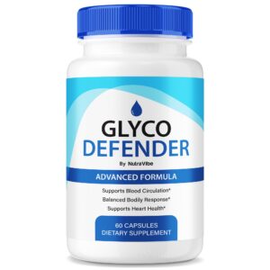 Caja y frasco de cápsulas Glyco Defender NutraVibe 60 unidades