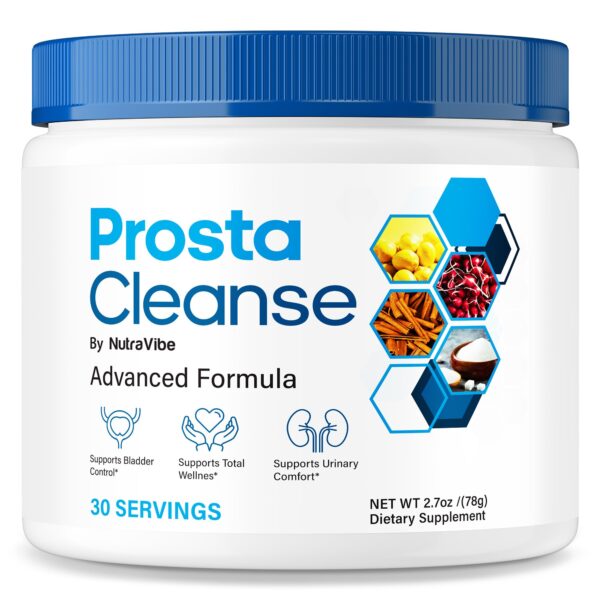 Frasco NutraVibe Prosta Cleanse polvo para salud prostática