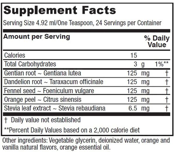 Tónico digestivo Vitanica Bitters sabor vainilla y naranja