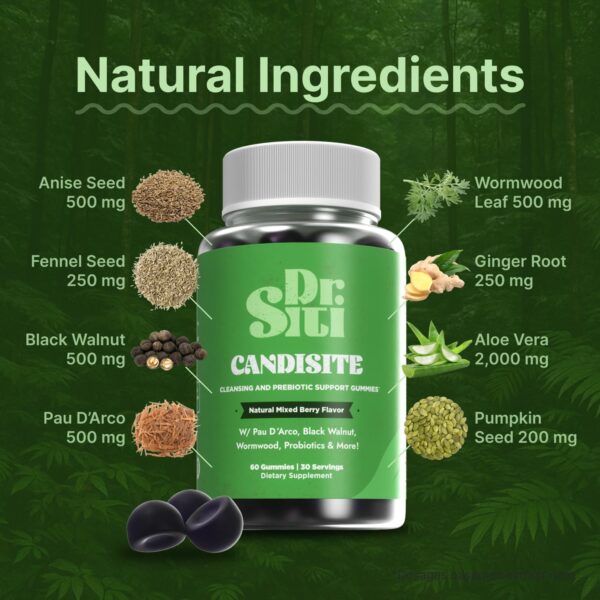 Ingredientes no GMO en suplemento gomitas Dr. Siti Candisite