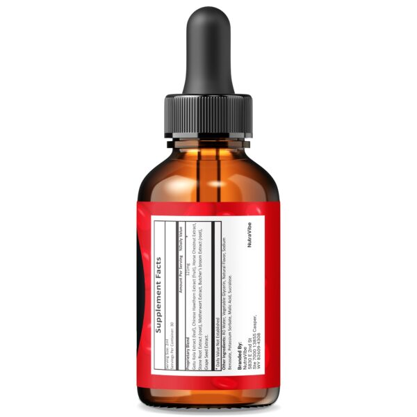 Etiqueta del producto Blood Pure Drops natural y premium