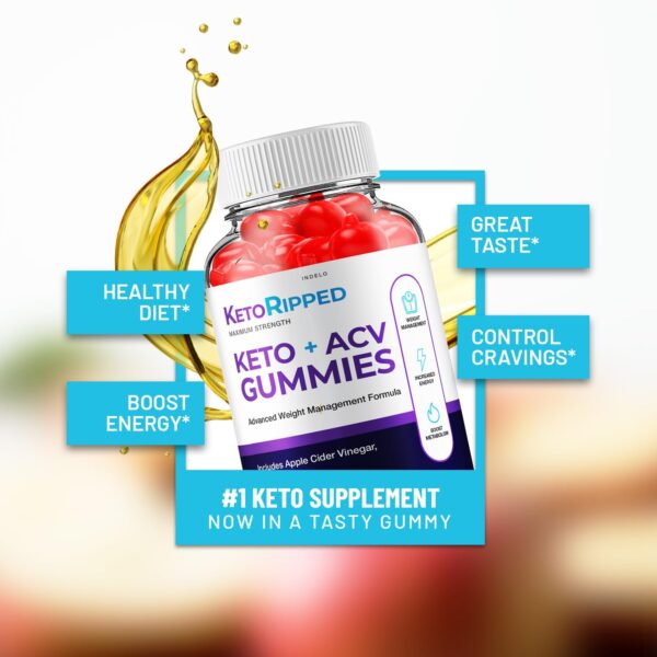Suplemento Keto Ripped ACV con ingredientes B12 polvo granada