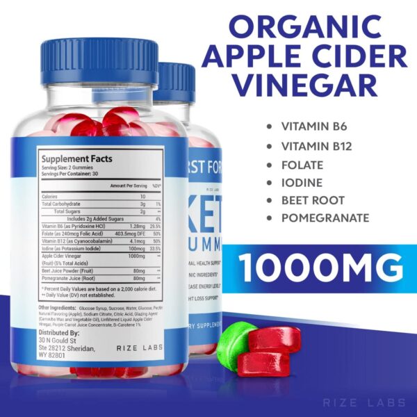 rize labs gomitas keto vinagre de sidra para dieta
