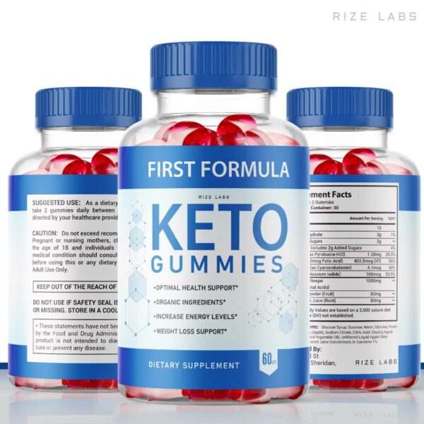 Detalle gomitas keto rize labs vinagre sidra manzana