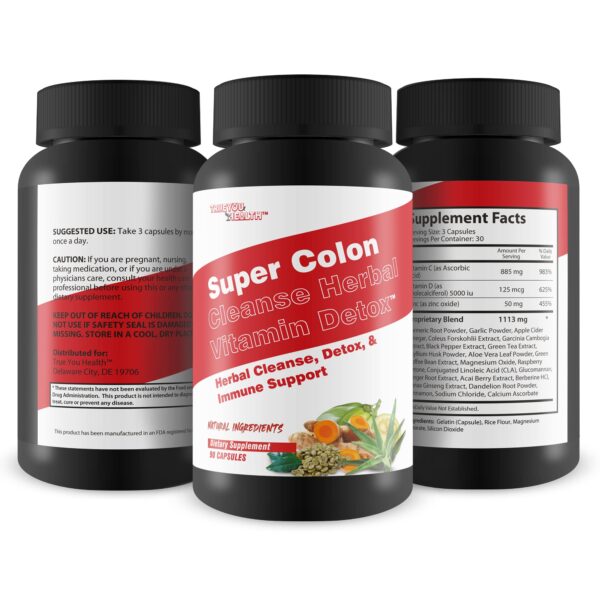 True You Health suplemento herbal para detox colon y estreñimiento