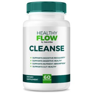 NutraVibe Healthy Flow Cleanse frasco y etiqueta