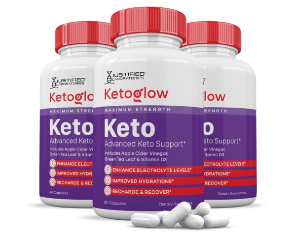 Keto Glow Keto ACV pastillas 1275MG frasco frontal