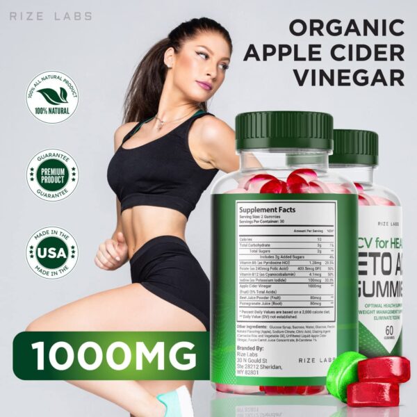 Detalle gominolas Keto ACV rize labs control peso y grasa abdominal