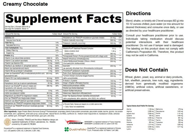 HormoneSynergy Metabolic Recovery fórmula chocolate imagen 4