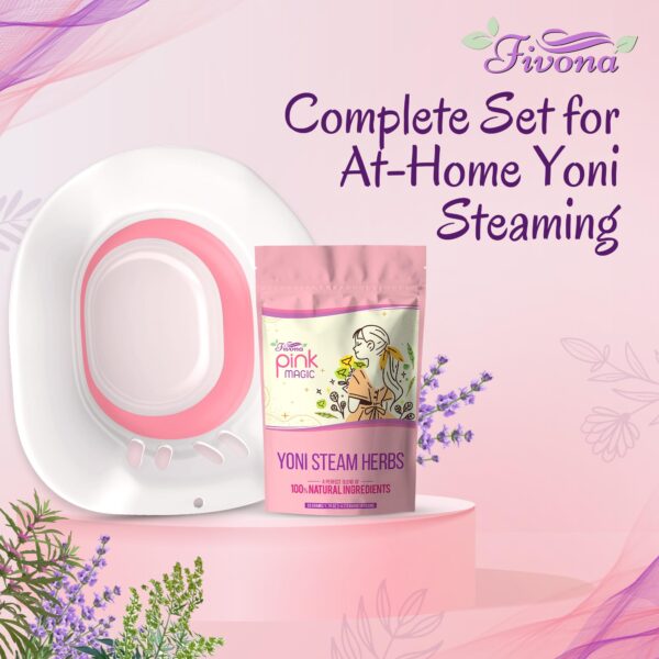 Empaque y presentación del Fivona Yoni Steam Kit