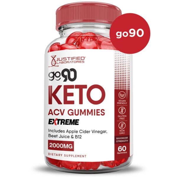 Suplemento Go 90 Keto ACV Gummies vegano sin OGM ni gluten